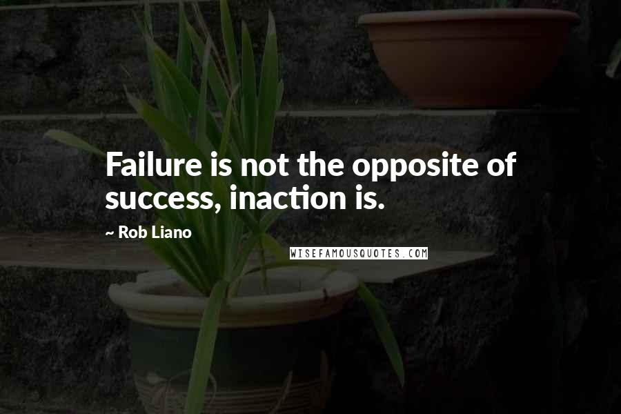 Rob Liano Quotes: Failure is not the opposite of success, inaction is.