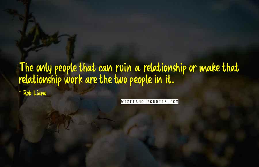 Rob Liano Quotes: The only people that can ruin a relationship or make that relationship work are the two people in it.