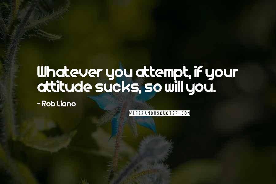 Rob Liano Quotes: Whatever you attempt, if your attitude sucks, so will you.