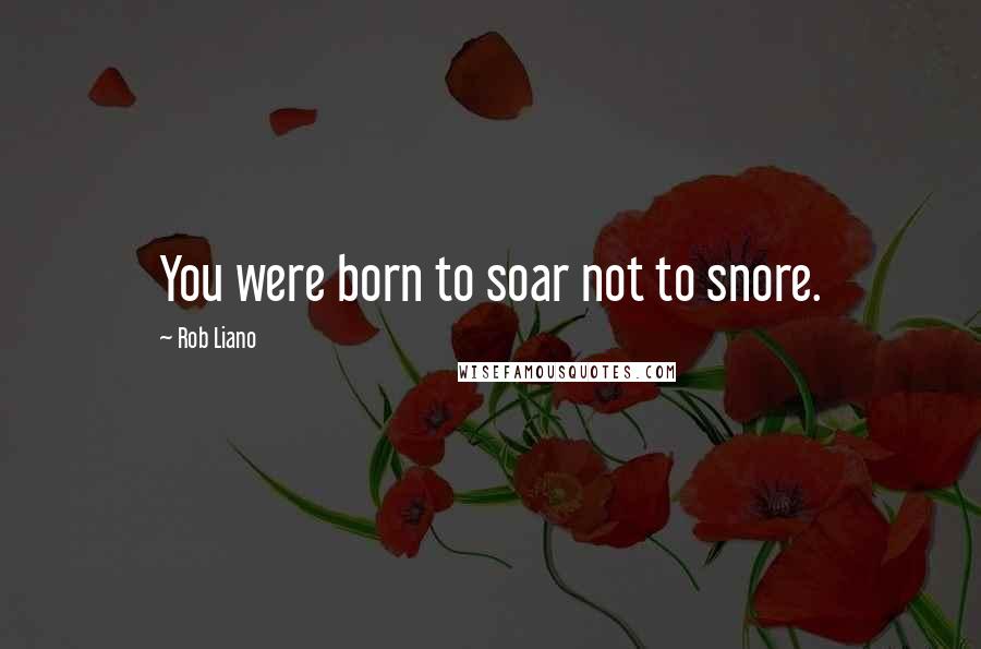 Rob Liano Quotes: You were born to soar not to snore.