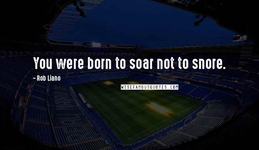 Rob Liano Quotes: You were born to soar not to snore.