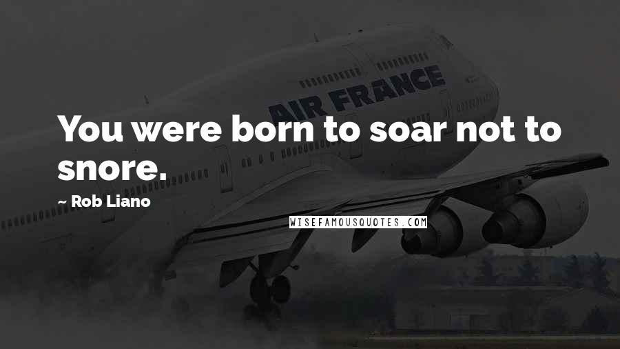 Rob Liano Quotes: You were born to soar not to snore.