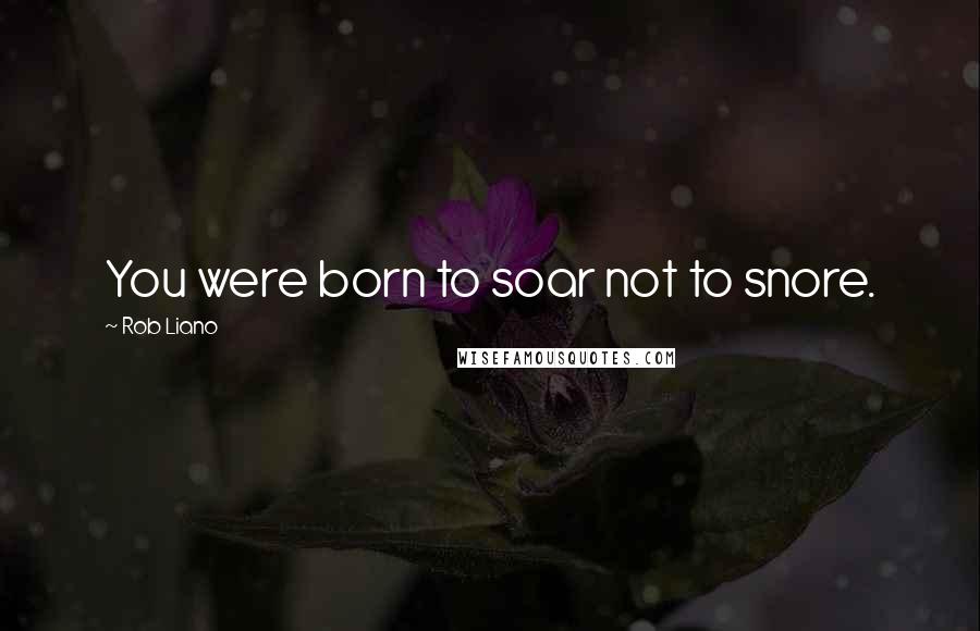 Rob Liano Quotes: You were born to soar not to snore.