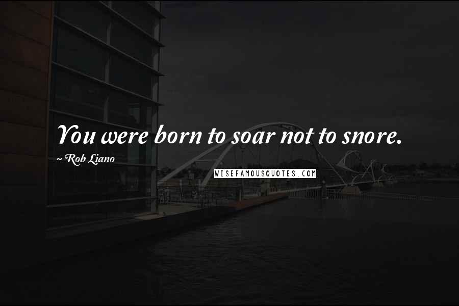 Rob Liano Quotes: You were born to soar not to snore.