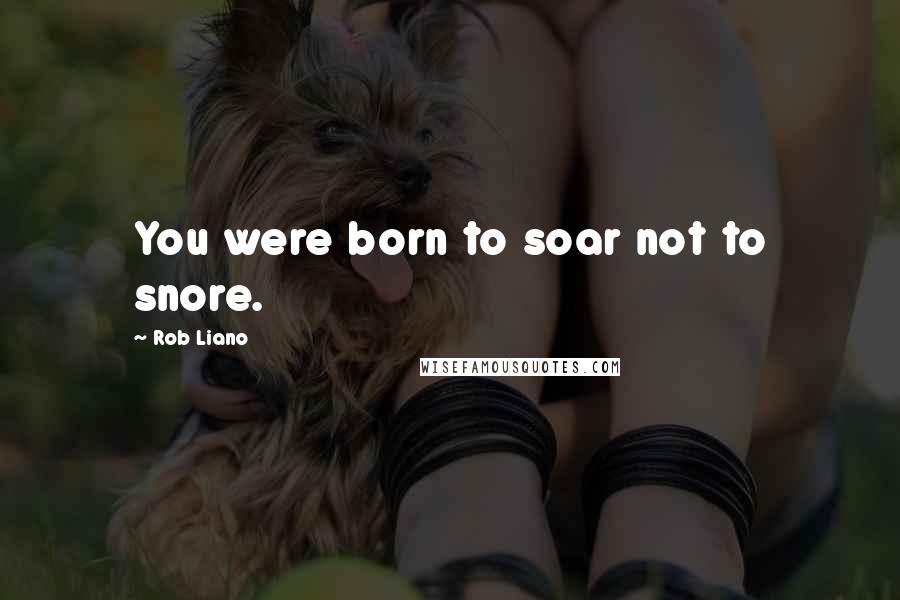 Rob Liano Quotes: You were born to soar not to snore.