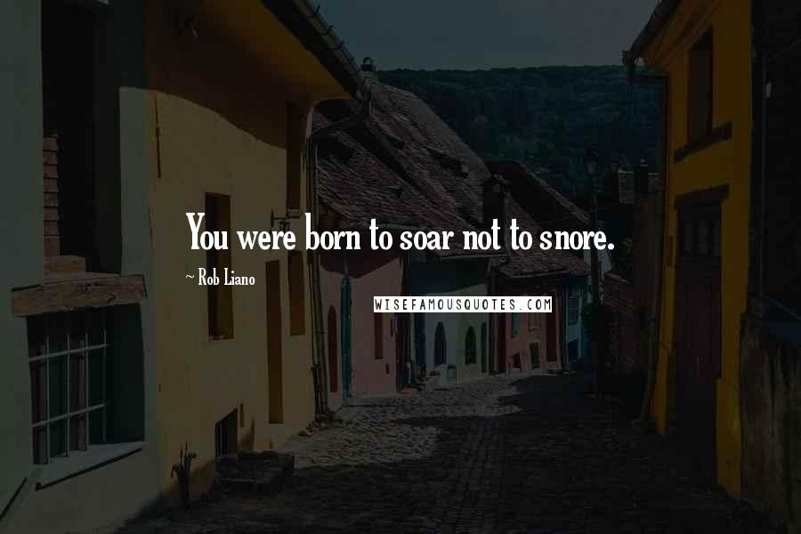 Rob Liano Quotes: You were born to soar not to snore.