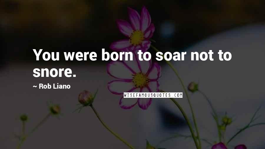 Rob Liano Quotes: You were born to soar not to snore.