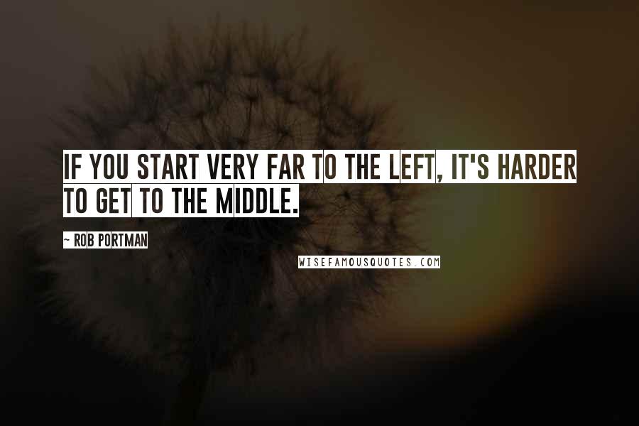 Rob Portman Quotes: If you start very far to the left, it's harder to get to the middle.