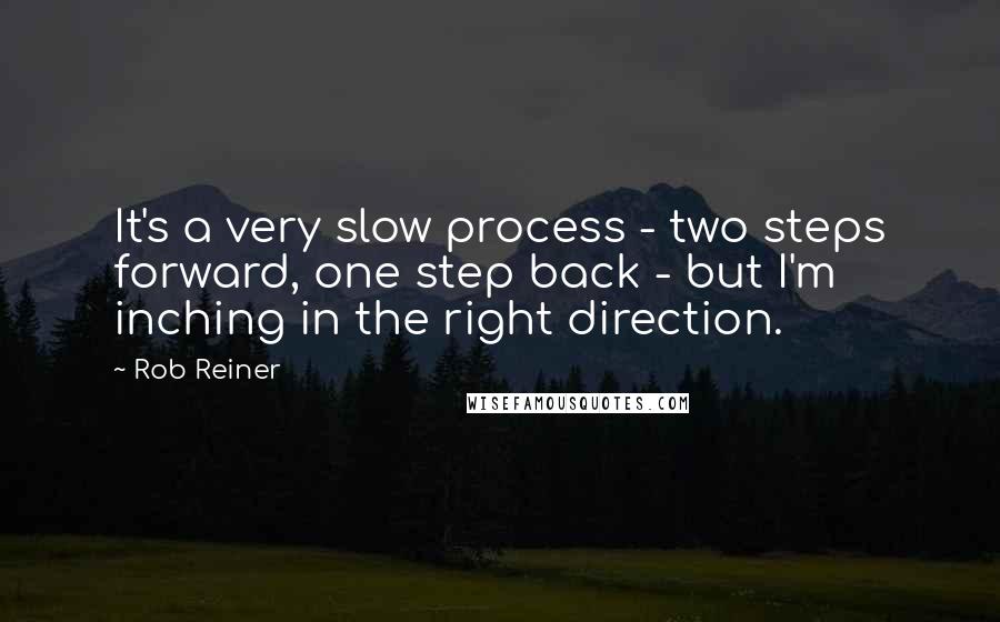 Rob Reiner Quotes: It's a very slow process - two steps forward, one step back - but I'm inching in the right direction.