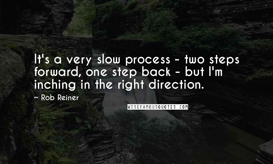 Rob Reiner Quotes: It's a very slow process - two steps forward, one step back - but I'm inching in the right direction.