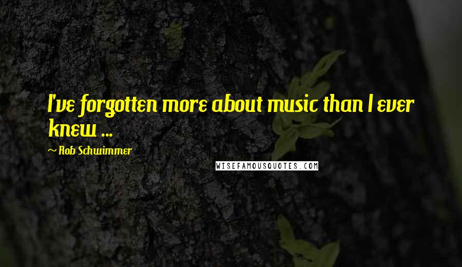 Rob Schwimmer Quotes: I've forgotten more about music than I ever knew ...