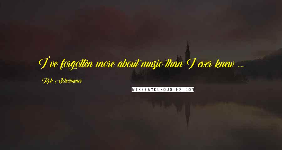 Rob Schwimmer Quotes: I've forgotten more about music than I ever knew ...