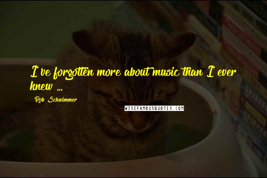 Rob Schwimmer Quotes: I've forgotten more about music than I ever knew ...