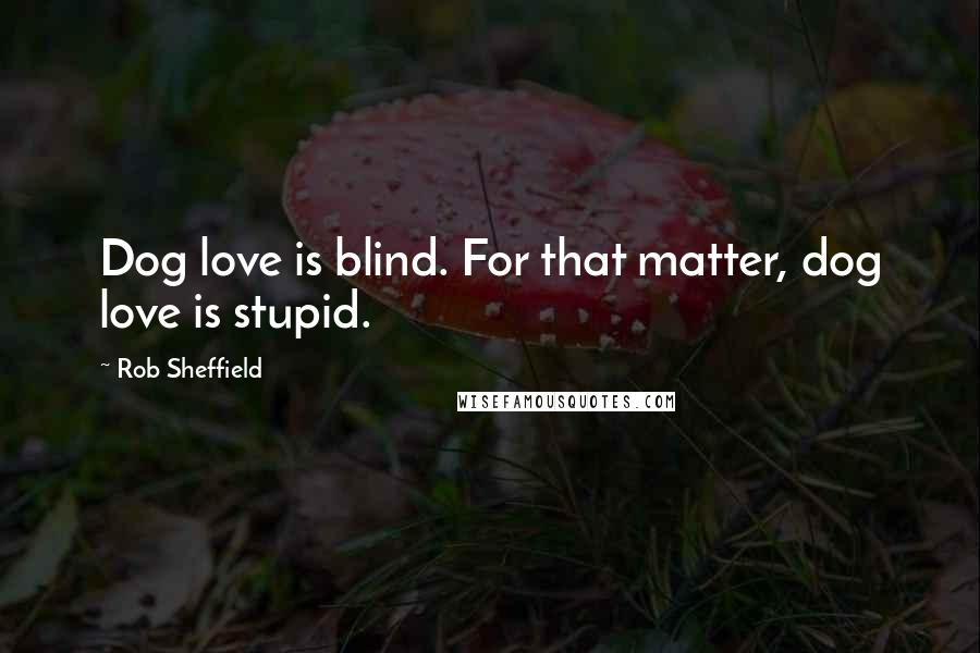 Rob Sheffield Quotes: Dog love is blind. For that matter, dog love is stupid.