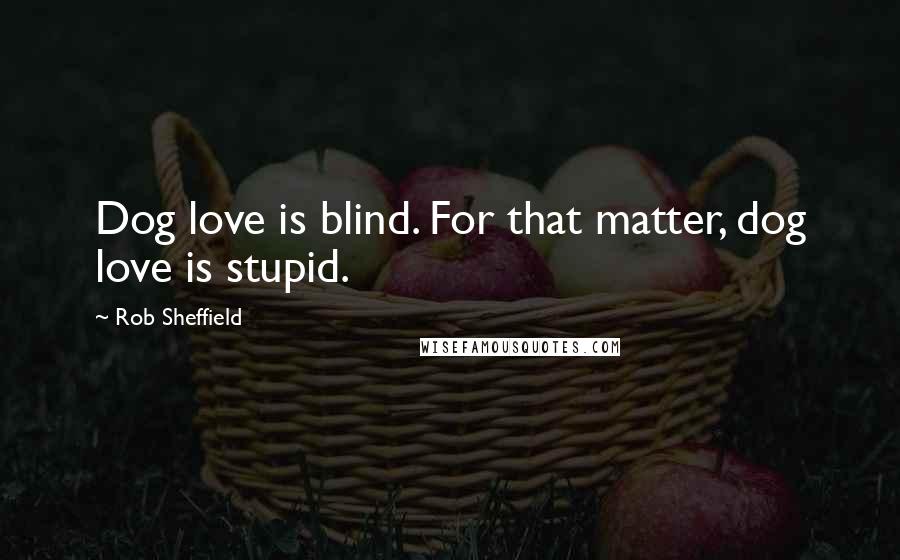 Rob Sheffield Quotes: Dog love is blind. For that matter, dog love is stupid.