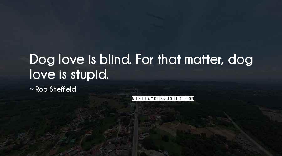 Rob Sheffield Quotes: Dog love is blind. For that matter, dog love is stupid.