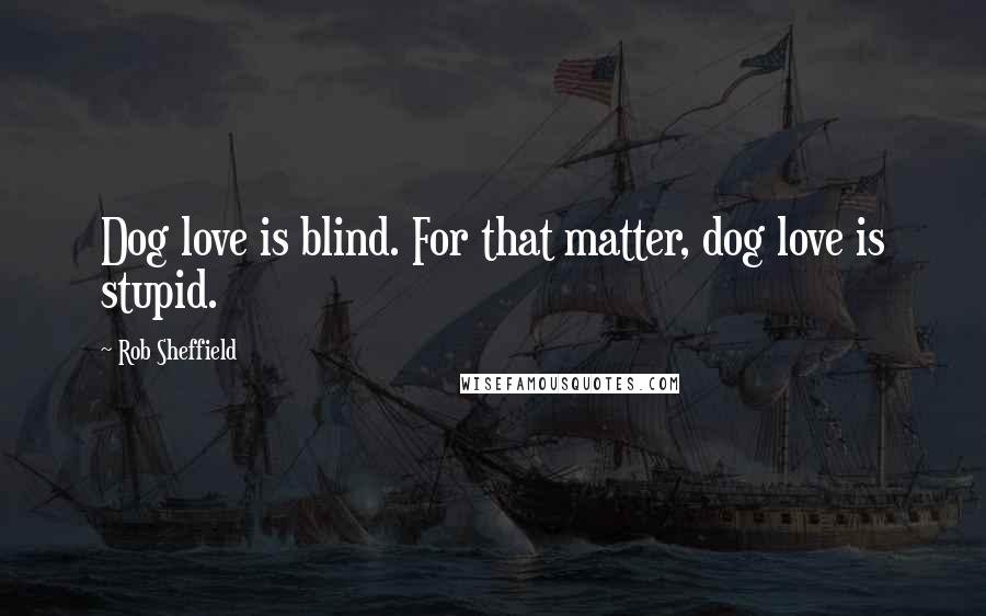 Rob Sheffield Quotes: Dog love is blind. For that matter, dog love is stupid.