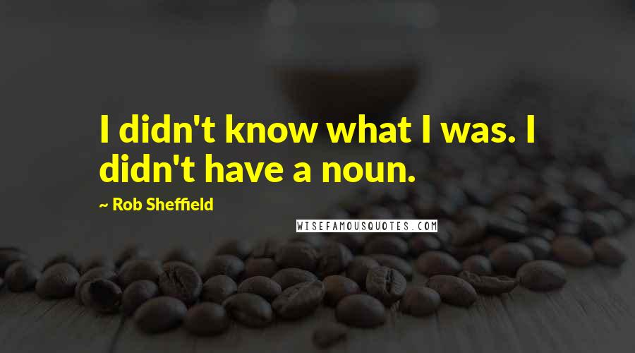 Rob Sheffield Quotes: I didn't know what I was. I didn't have a noun.