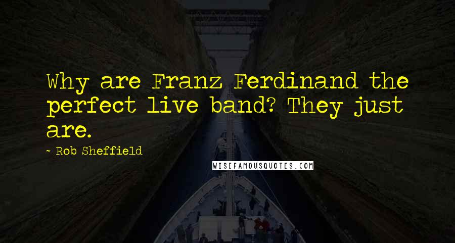 Rob Sheffield Quotes: Why are Franz Ferdinand the perfect live band? They just are.