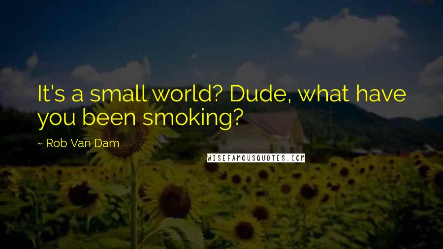 Rob Van Dam Quotes: It's a small world? Dude, what have you been smoking?