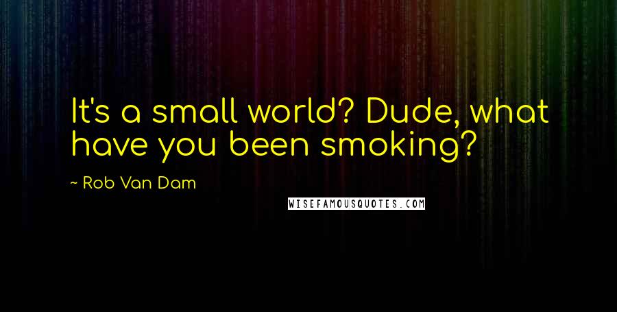 Rob Van Dam Quotes: It's a small world? Dude, what have you been smoking?