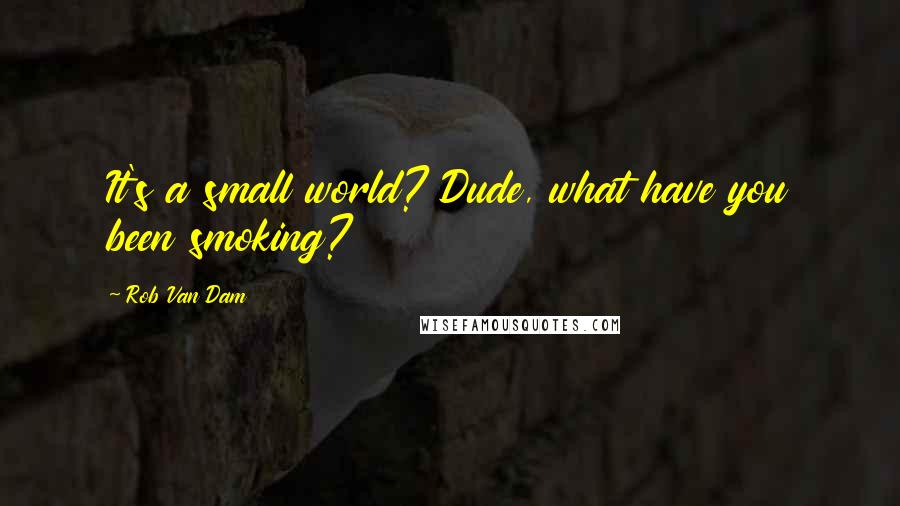 Rob Van Dam Quotes: It's a small world? Dude, what have you been smoking?