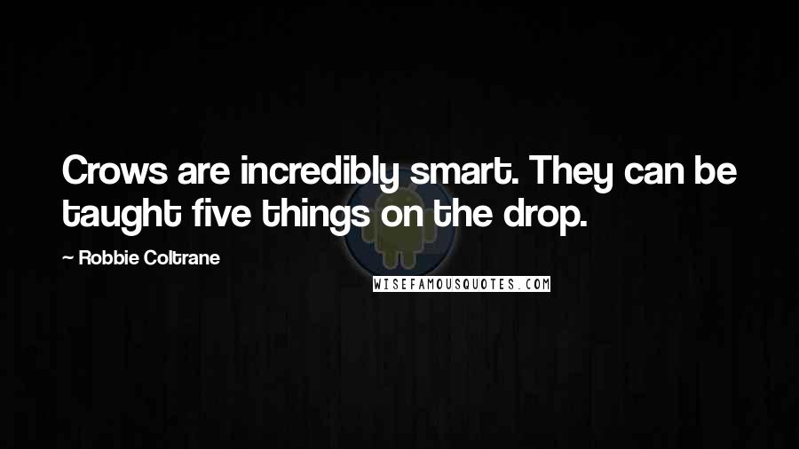 Robbie Coltrane Quotes: Crows are incredibly smart. They can be taught five things on the drop.