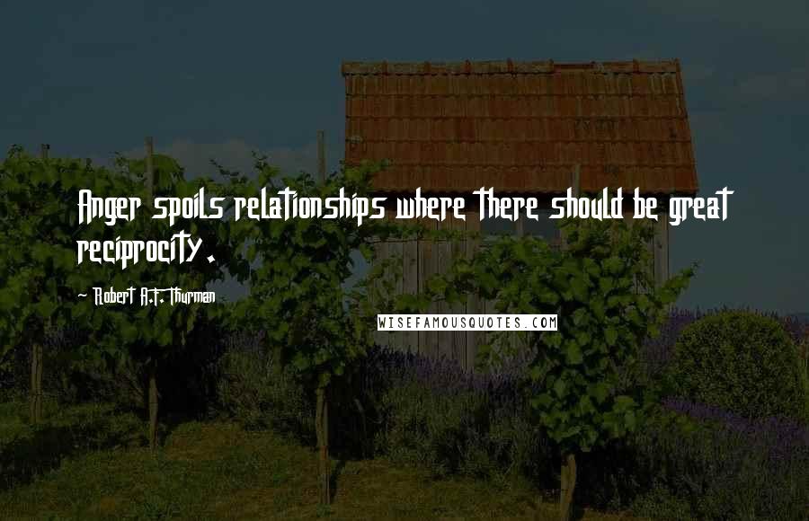 Robert A.F. Thurman Quotes: Anger spoils relationships where there should be great reciprocity.