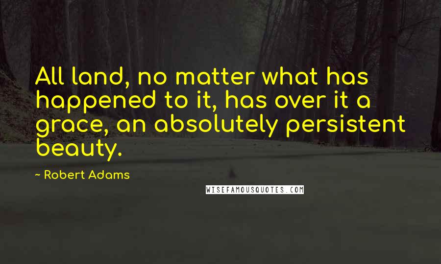 Robert Adams Quotes: All land, no matter what has happened to it, has over it a grace, an absolutely persistent beauty.