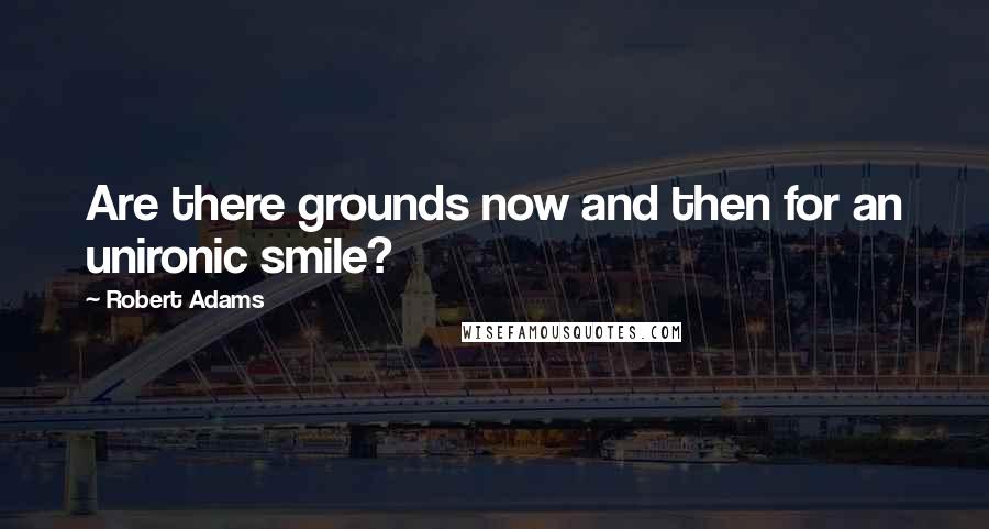 Robert Adams Quotes: Are there grounds now and then for an unironic smile?
