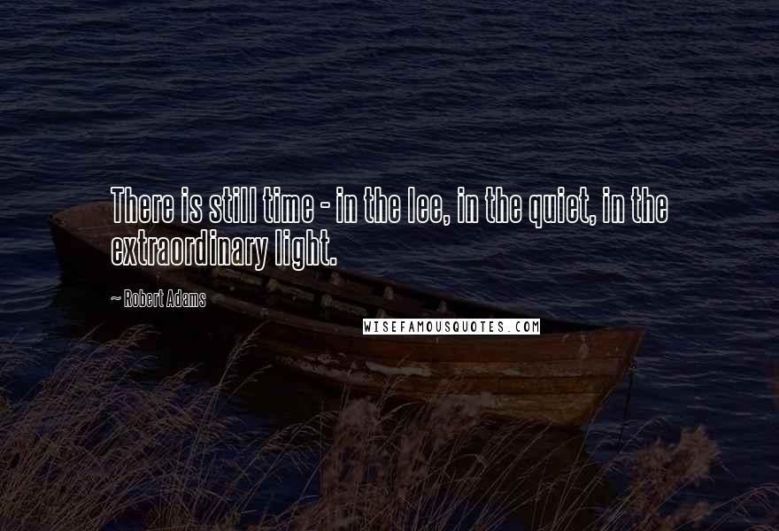 Robert Adams Quotes: There is still time - in the lee, in the quiet, in the extraordinary light.