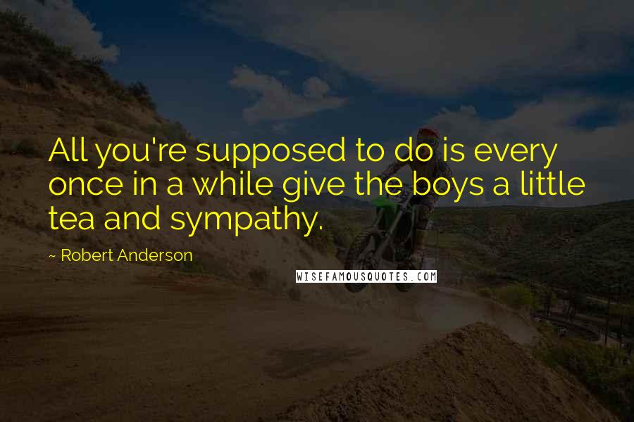 Robert Anderson Quotes: All you're supposed to do is every once in a while give the boys a little tea and sympathy.