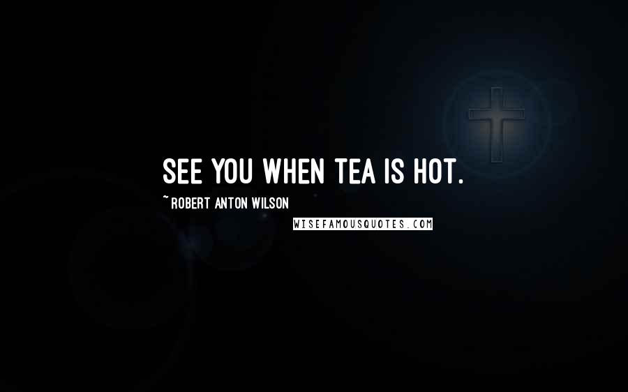 Robert Anton Wilson Quotes: See you when tea is hot.