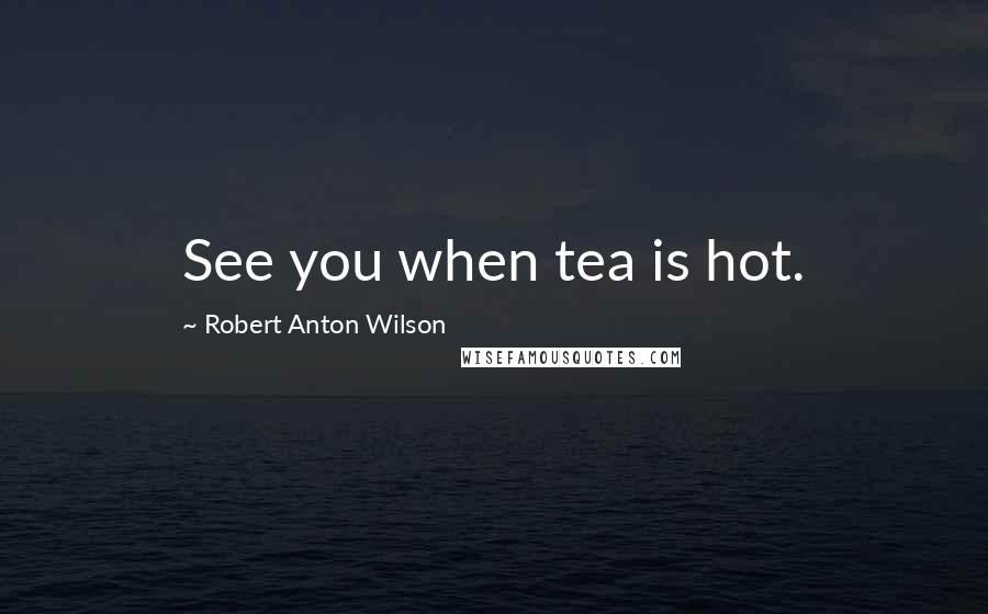 Robert Anton Wilson Quotes: See you when tea is hot.
