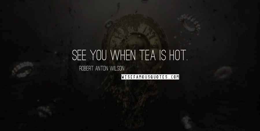 Robert Anton Wilson Quotes: See you when tea is hot.
