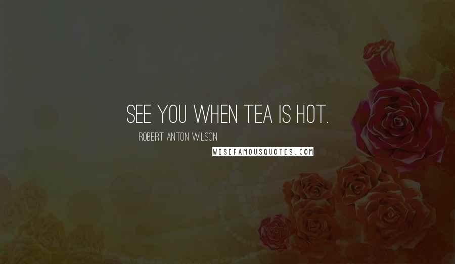Robert Anton Wilson Quotes: See you when tea is hot.