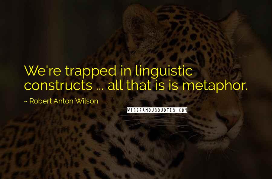 Robert Anton Wilson Quotes: We're trapped in linguistic constructs ... all that is is metaphor.