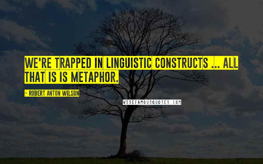 Robert Anton Wilson Quotes: We're trapped in linguistic constructs ... all that is is metaphor.