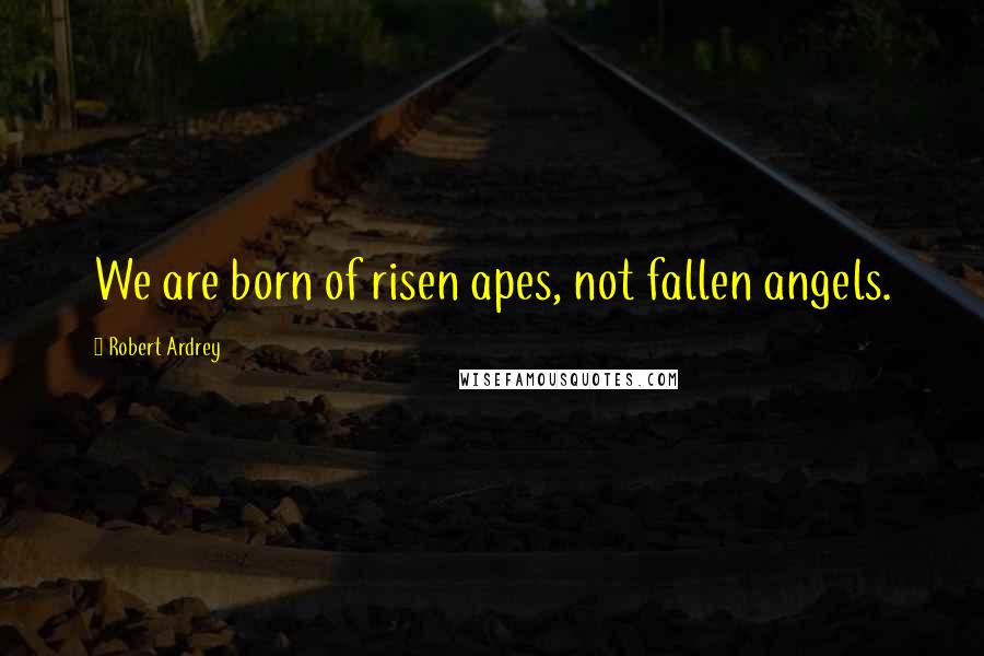 Robert Ardrey Quotes: We are born of risen apes, not fallen angels.