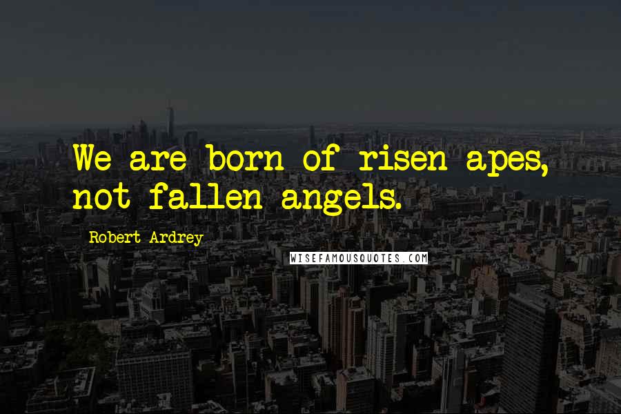 Robert Ardrey Quotes: We are born of risen apes, not fallen angels.