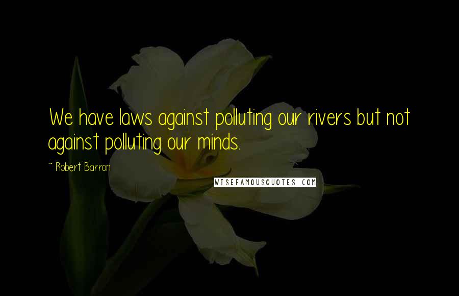 Robert Barron Quotes: We have laws against polluting our rivers but not against polluting our minds.