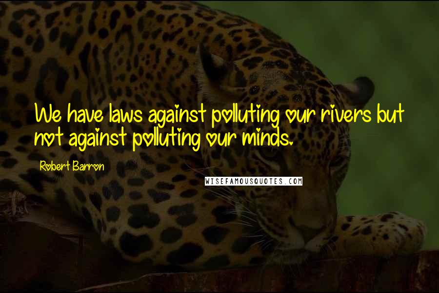 Robert Barron Quotes: We have laws against polluting our rivers but not against polluting our minds.