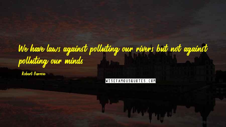 Robert Barron Quotes: We have laws against polluting our rivers but not against polluting our minds.