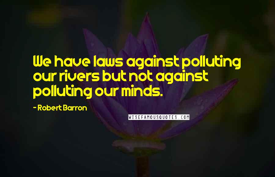 Robert Barron Quotes: We have laws against polluting our rivers but not against polluting our minds.