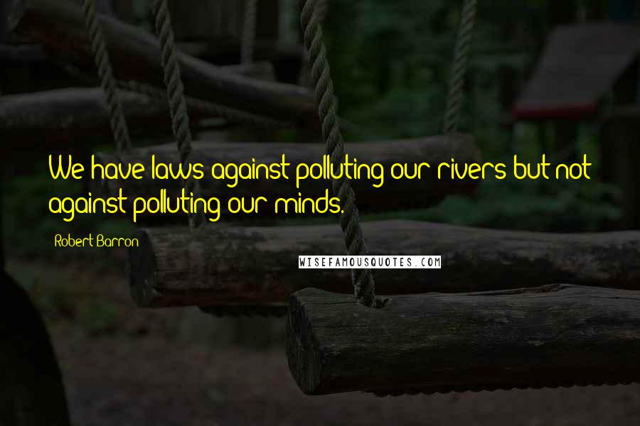 Robert Barron Quotes: We have laws against polluting our rivers but not against polluting our minds.