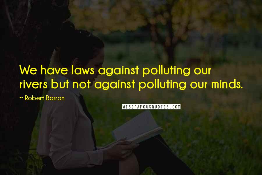 Robert Barron Quotes: We have laws against polluting our rivers but not against polluting our minds.