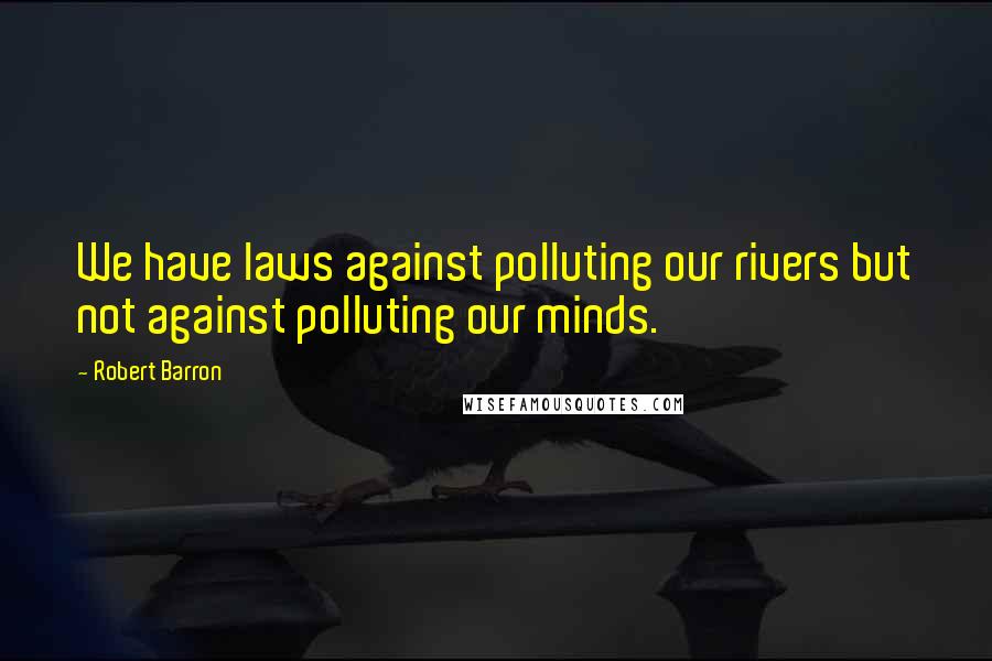 Robert Barron Quotes: We have laws against polluting our rivers but not against polluting our minds.