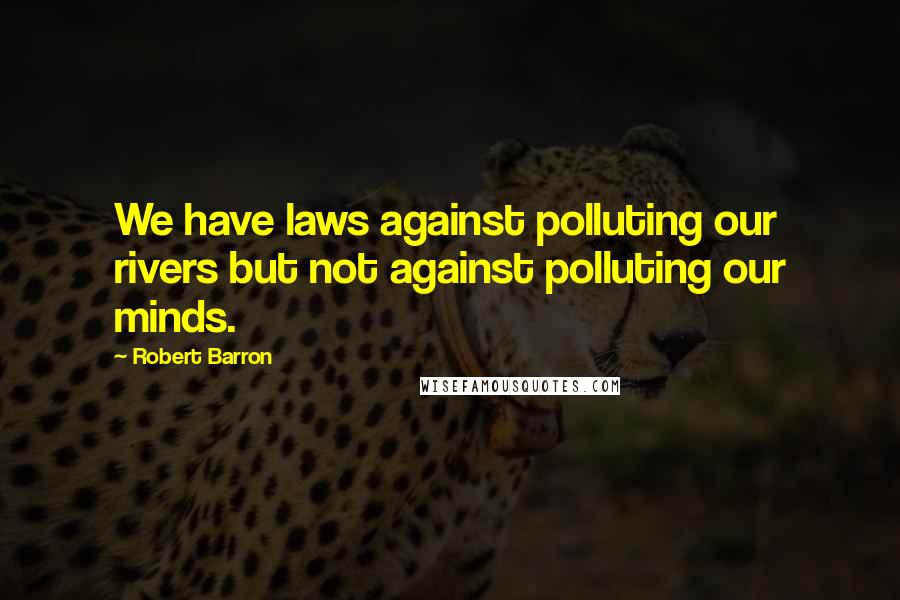 Robert Barron Quotes: We have laws against polluting our rivers but not against polluting our minds.