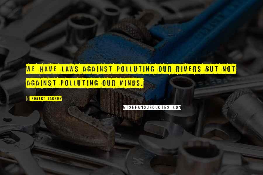 Robert Barron Quotes: We have laws against polluting our rivers but not against polluting our minds.