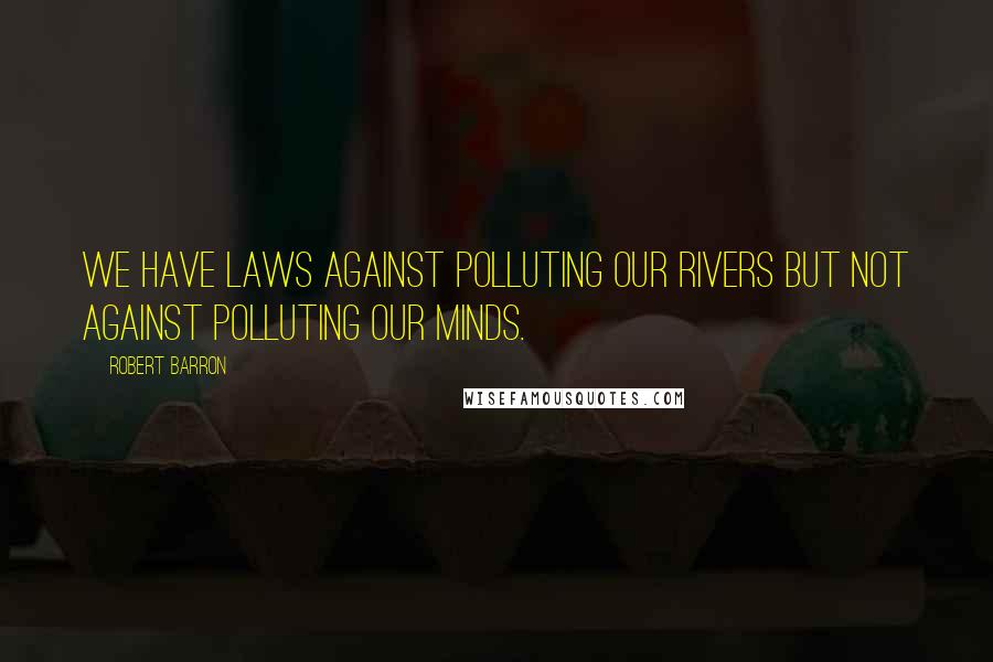 Robert Barron Quotes: We have laws against polluting our rivers but not against polluting our minds.